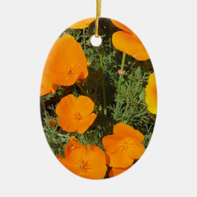 California Poppy Julgransprydnad Keramik (Framsidan)