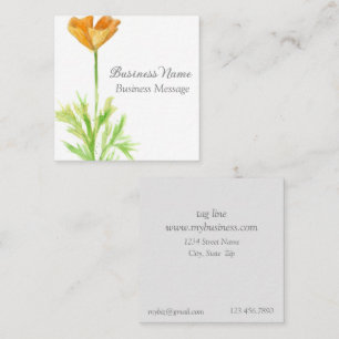 California Poppy Orange Flower Business Fyrkantigt Visitkort