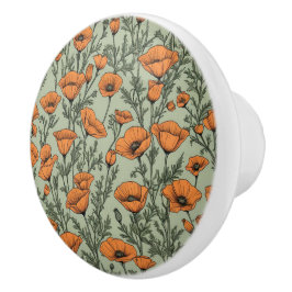 California Poppy Orange Flower mönster Knopp