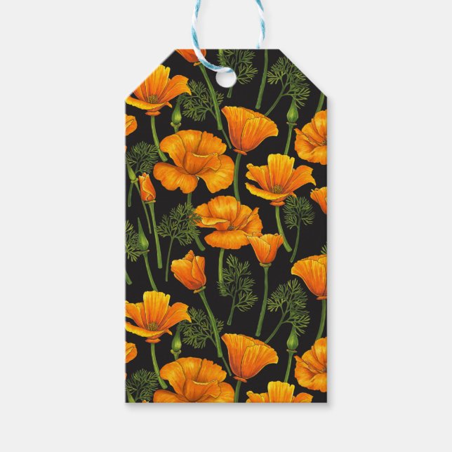California poppy presentetikett (Framsidan)