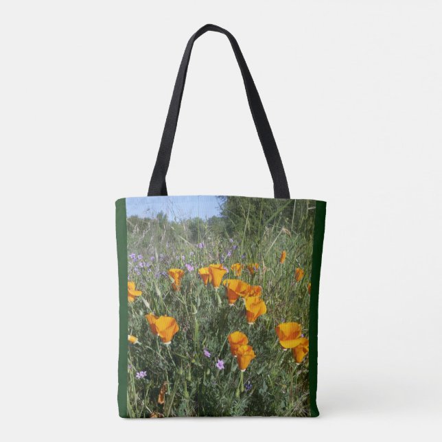California Poppy Tote Tygkasse (Baksida)