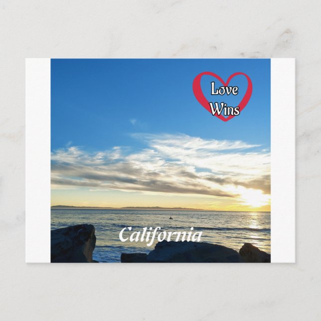 California Post Card Valentines day Vykort (Framsida)