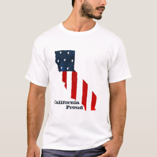 California Proud USA American Flagga Watercolor T Shirt