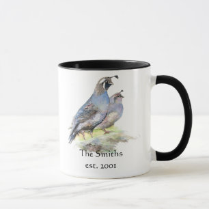 California Quail Birds Anpassningsbar Date Monogra Mugg
