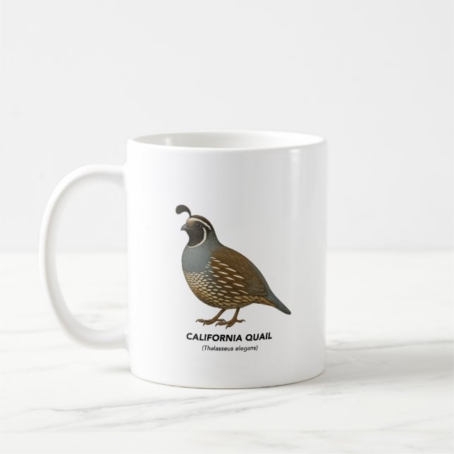 California Quail - Birds of California Kaffemugg (Vänster)