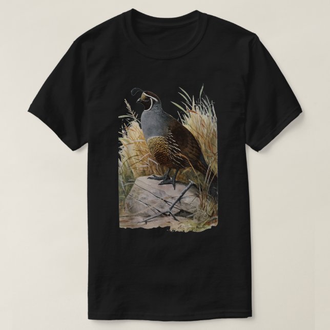 California Quail - CA Quail Birder Shirt T Shirt (Design framsida)