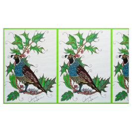 California Quail in Holly Tyg