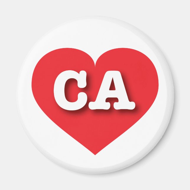 California Red Heart - I kärlek CA Magnet (Framsidan)
