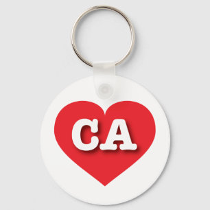 California Red Heart - I kärlek CA Nyckelring