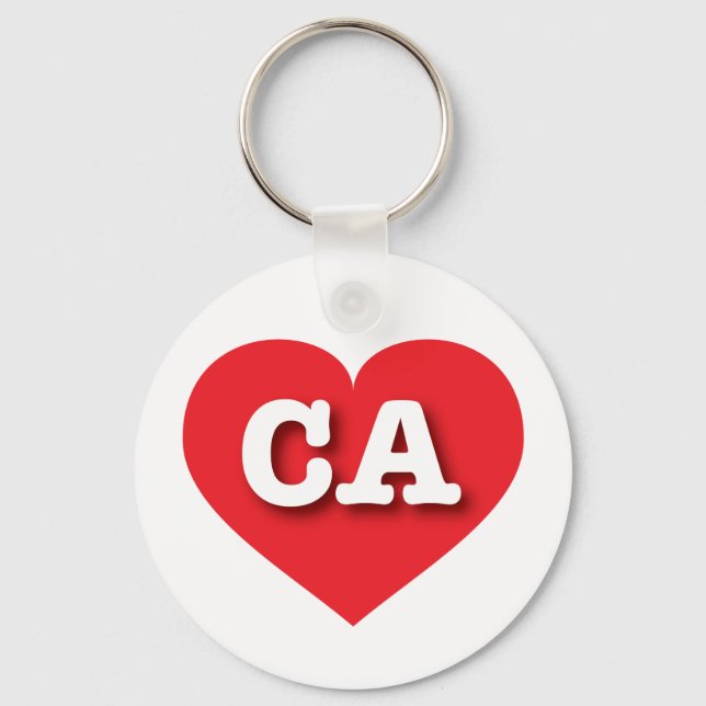 California Red Heart - I kärlek CA Nyckelring (Framsida)