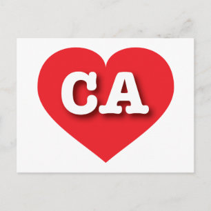 California Red Heart - I kärlek CA Vykort