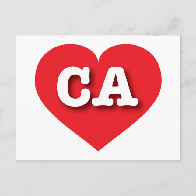 California Red Heart - I kärlek CA Vykort (Framsida)