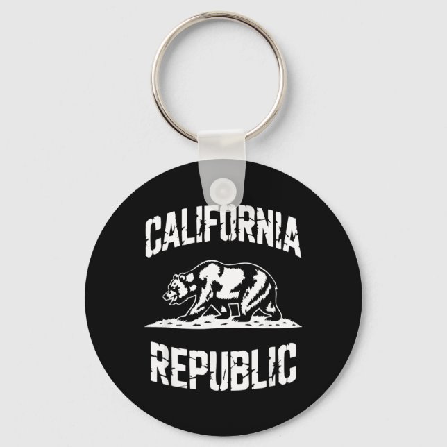 California Republic Grizzly State Retro Vintage Nyckelring (Framsida)