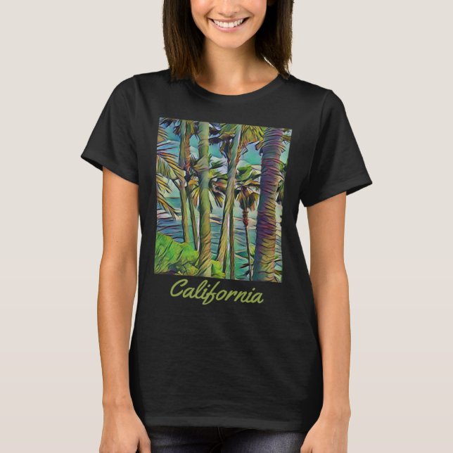 California Republic Palm Trees Cali Vibes Californ T Shirt (Framsida)