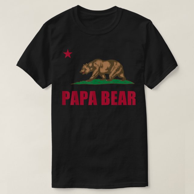 California Republic Papa Bear Dad Fathers Day Gift T Shirt (Design framsida)