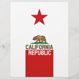 CALIFORNIA REPUBLIC Statlig flagga Large Star Desi