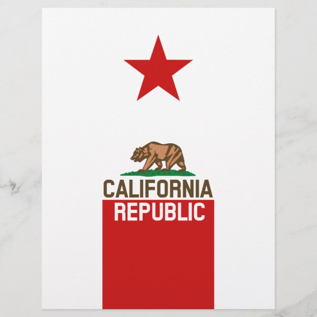 CALIFORNIA REPUBLIC Statlig flagga Large Star Desi (Framsida)