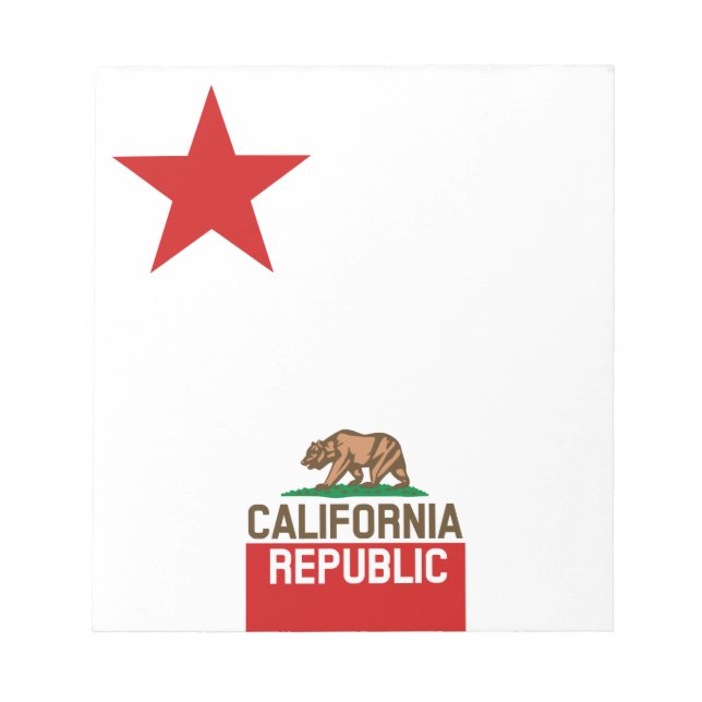 CALIFORNIA REPUBLIC Statlig flagga Large Star Desi Anteckningsblock (Framsida)