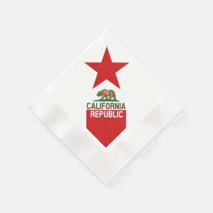 CALIFORNIA REPUBLIC Statlig flagga Large Star Desi Pappersservett