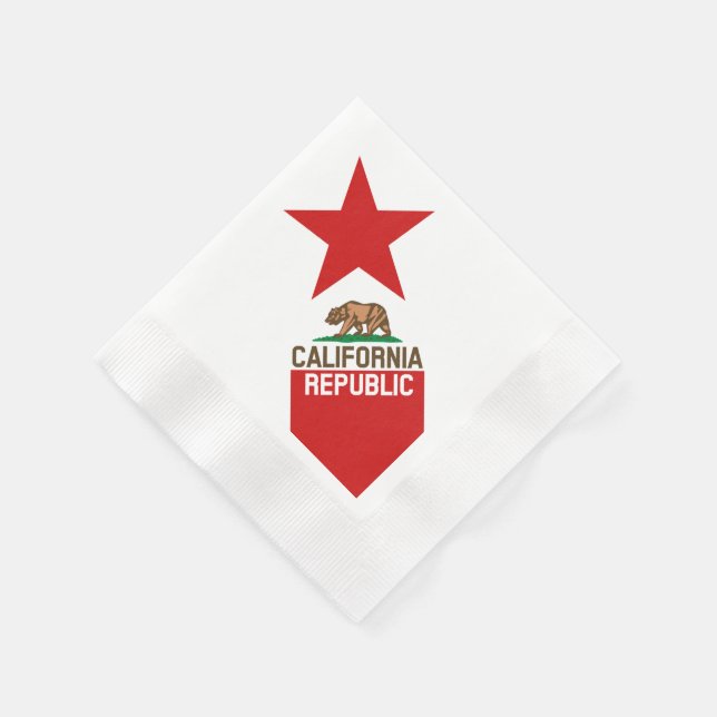 CALIFORNIA REPUBLIC Statlig flagga Large Star Desi Pappersservett (Hörn)