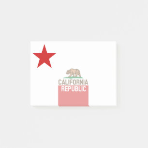 CALIFORNIA REPUBLIC Statlig flagga Large Star Desi Post-it Block