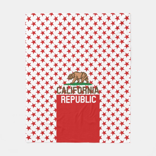 CALIFORNIA REPUBLIKEN Statlig flagga Red Star Desi Fleecefilt (Framsidan)