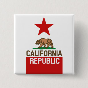 CALIFORNIA REPUBLIKEN Statlig flagga Red Star Desi Knapp