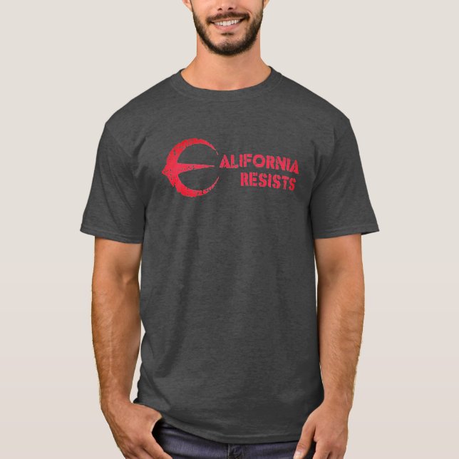 California Resists T Shirt Charcol Heather Unisex (Framsida)