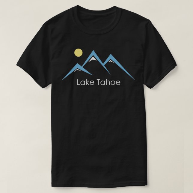 California Retro Snowy Mountain Sjö Tahoe T Shirt (Design framsida)