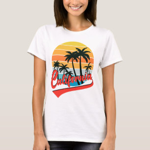 California Retro Solnedgång Dam Vit T-Shirt