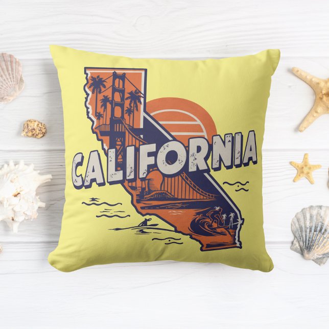 California Retro State Silhouette Kudde (Skapare uppladdad)