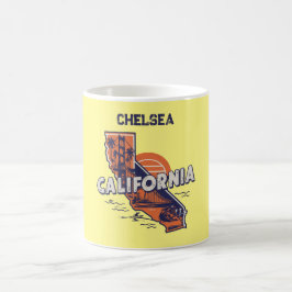 California Retro State Silhouette Personlig Kaffemugg