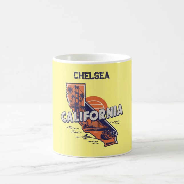 California Retro State Silhouette Personlig Kaffemugg (Center)