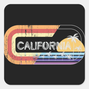 California Retro Streetwear Stil Fyrkantigt Klistermärke