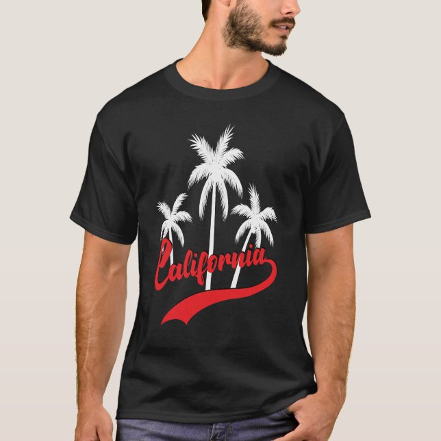 California Retro Sunset Manar-Shirt T Shirt (Framsida)