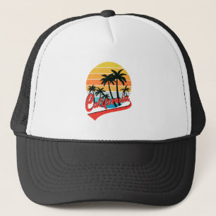 California Retro Sunset Truckerkeps