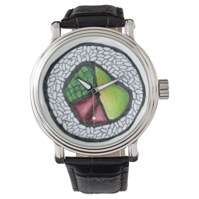 California Roll Japan Food Sushi Rolls Watch Armbandsur (Framsida)