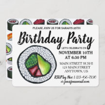 California Roll Japansk Food Sushi Födelsedagsfest