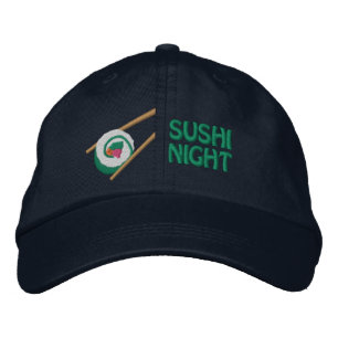 California Roll Sushi Nattmössa Broderad Keps