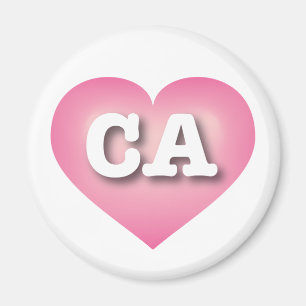 California Rosa Fade Heart - I kärlek CA Magnet
