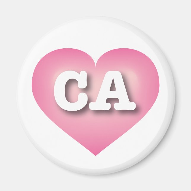 California Rosa Fade Heart - I kärlek CA Magnet (Framsidan)