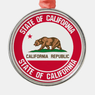 California Round Emblem Julgransprydnad Metall