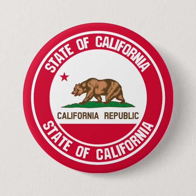 California Round Emblem Knapp (Framsida)