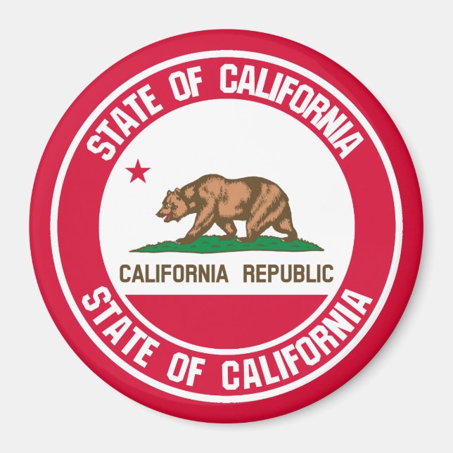 California Round Emblem Magnet (Framsidan)