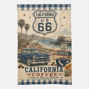 California Route 66 Americana Coffee Kust Kökshandduk