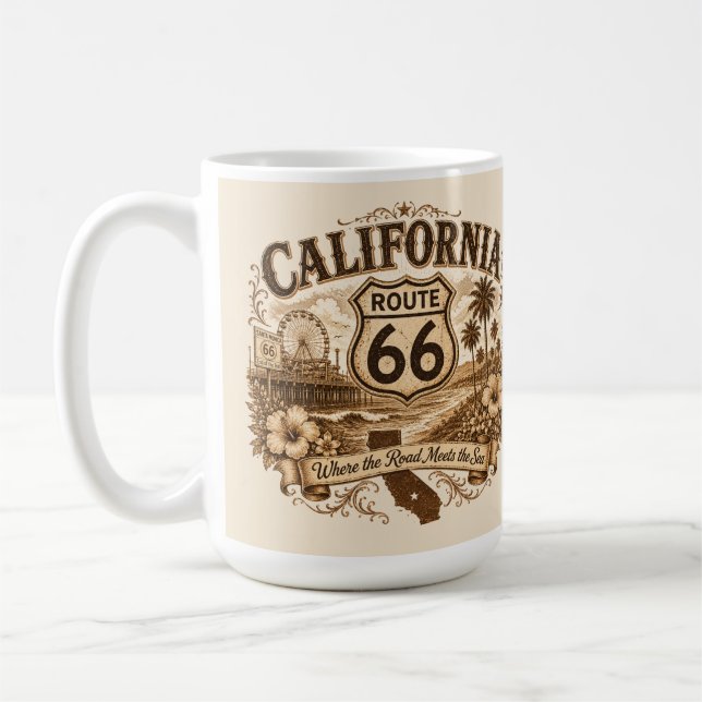 California Route 66 Coffeehörna Kaffemugg (Vänster)