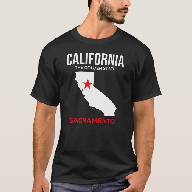 California, Sacramento – The Golden State, USA T Shirt (Framsida)
