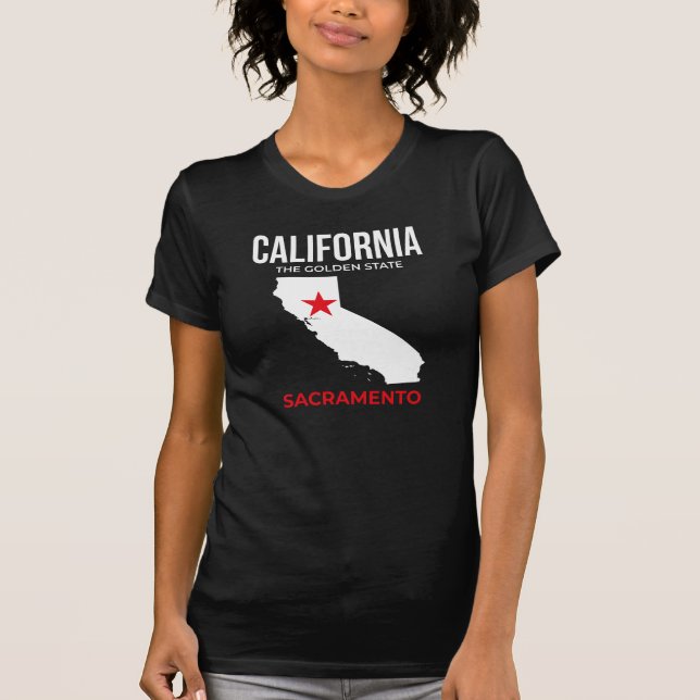 California, Sacramento – The Golden State, USA T Shirt (Framsida)