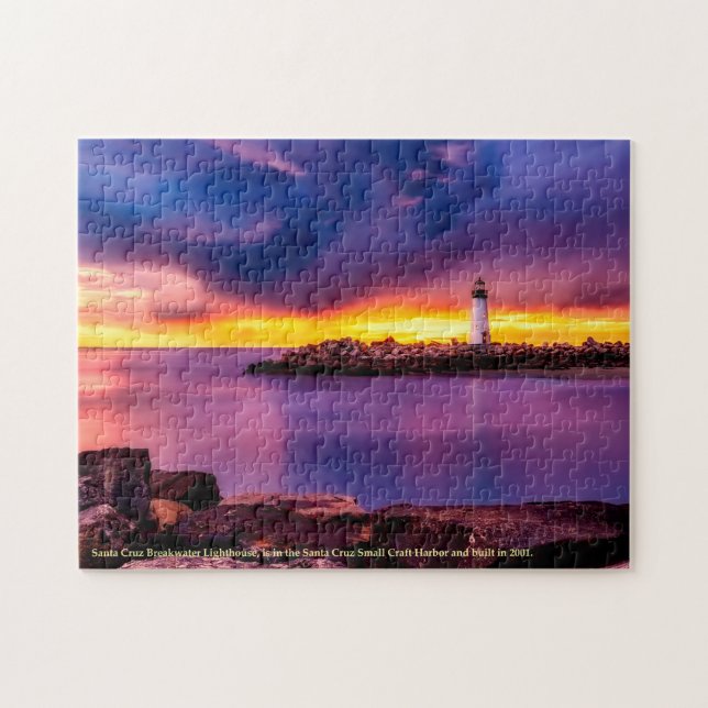 California Santa Cruz Breakwater Lighthouse Pussel (Horisontell)