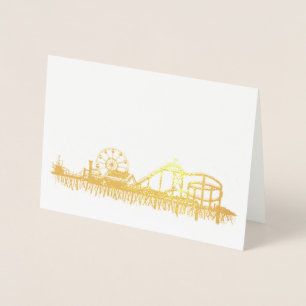 California Santa Monica Pier Beach Ferris Wheel Folierat Kort